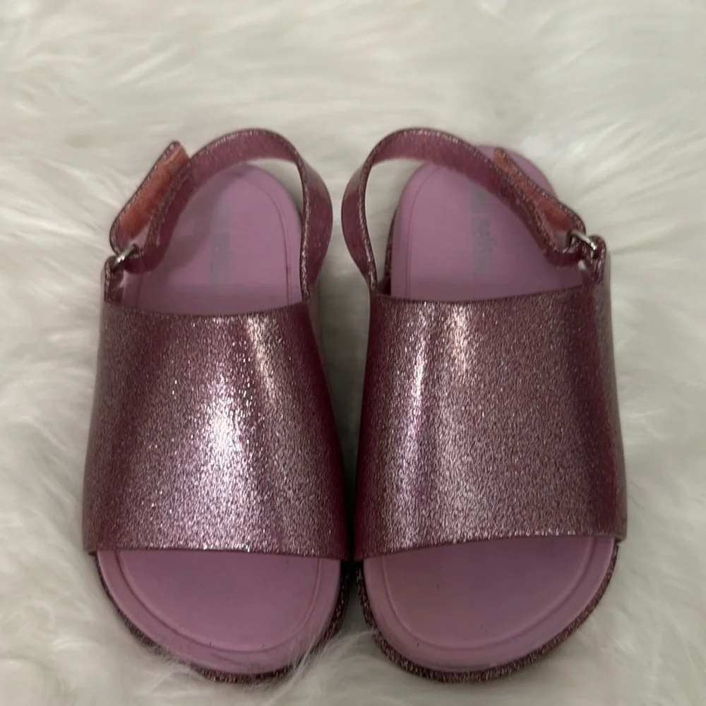 New! Mini Melissa‎ sz 8 Pink Glitter Sandals Jellies